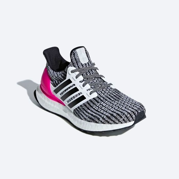 Adidas Ultraboost Shoes Pink black and White size 4 Kids